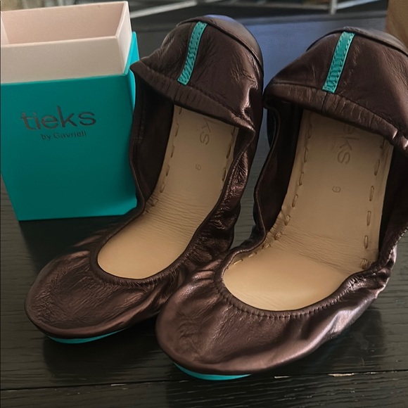 Tieks Brown and Blue Flats - Picture 4 of 4
